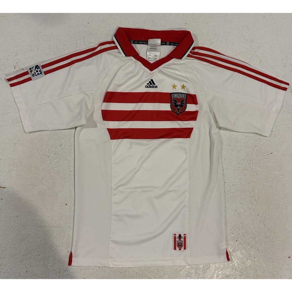 VINTAGE 2001 DC United Adidas Away Jersey MLS Mens Small White Soccer